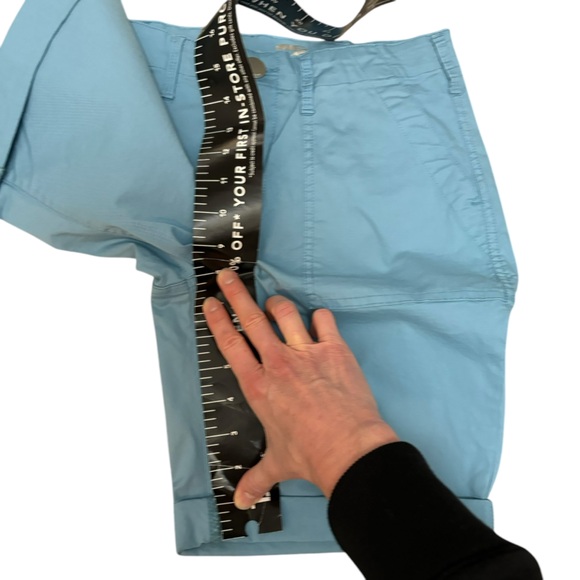 Seven 7 twill bermuda shorts light blue stretch cotton roll cuff size 4 - Picture 10 of 11